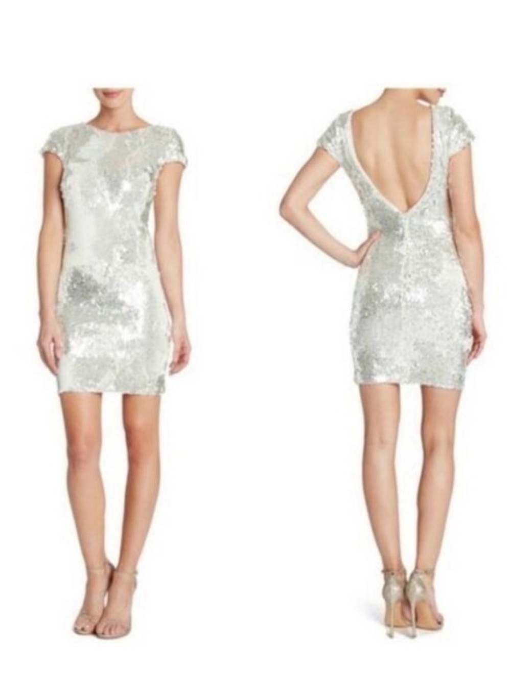 Dress the population women’s large Perla fully sequined low back dress
